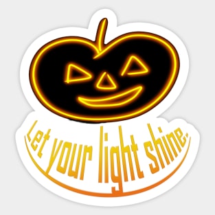 Halloween Pumpkin Let Your Light Shine Sticker